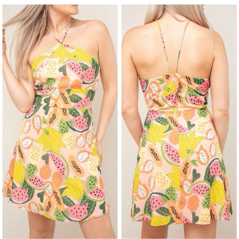 Hutch Multicolor Tropical Mini Dress